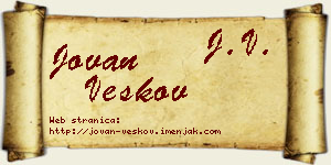 Jovan Veskov vizit kartica